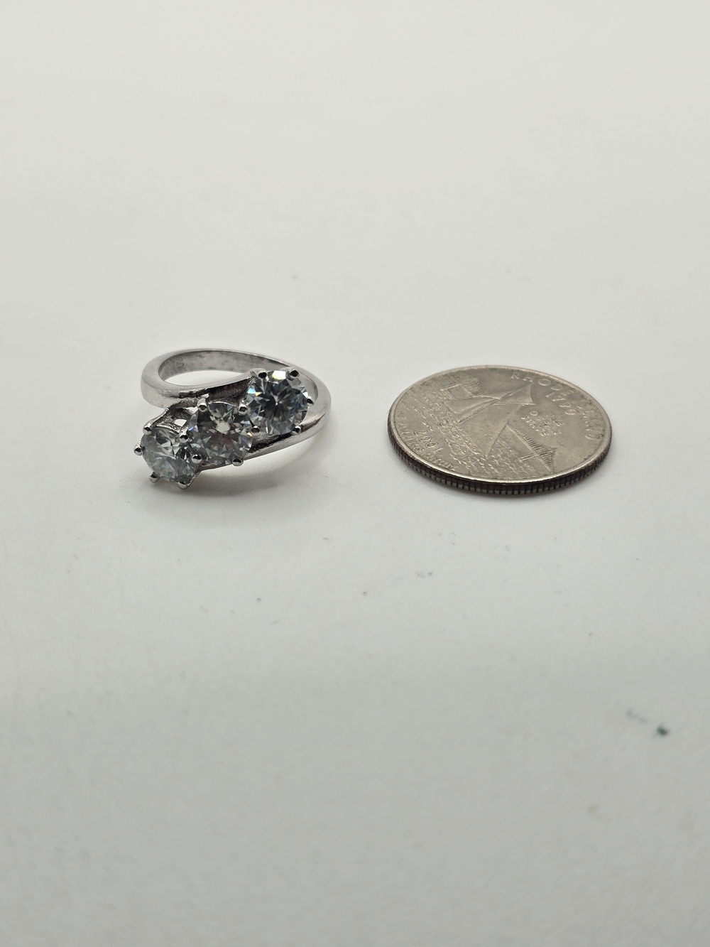 Sterling Silver Lab Diamond Ring - Picture 5 of 8